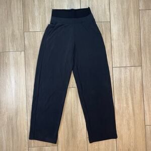 Athleta Wide Leg Pants Black XS Modal Tencel Stretch High Rise Lounge Travel